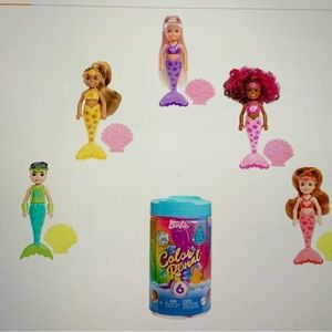 6pk. Barbie/Chelsea Color Reveal Mermaid Series